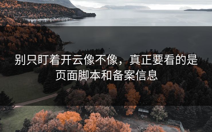 别只盯着开云像不像，真正要看的是页面脚本和备案信息